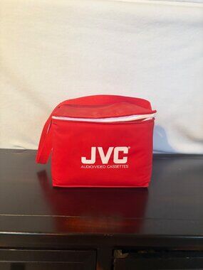 JVC Red Insulated Lunch Bag With Zipper & Handle Lightweight Cooler 9"x6"x6"